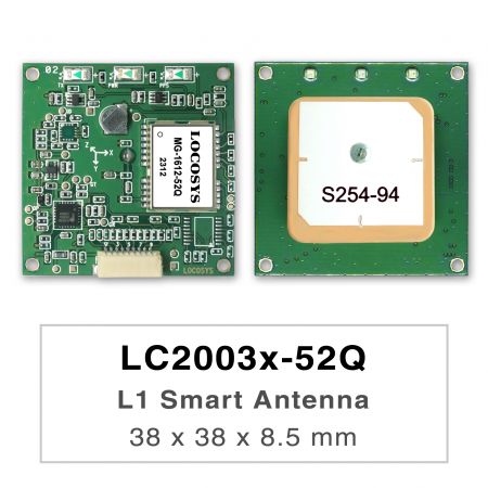 LC2003x-52Q - Los productos de la serie LC2003x-Vx son módulos de antena inteligente GNSS de doble banda de alto rendimiento, que incluyen una antena incorporada y circuitos receptores GNSS, diseñados para una amplia gama de aplicaciones de sistemas OEM.